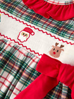 Rylee Faith Designs - Christmas Embroidery Smocking Bow Plaid Girls Dress - alternate view 8