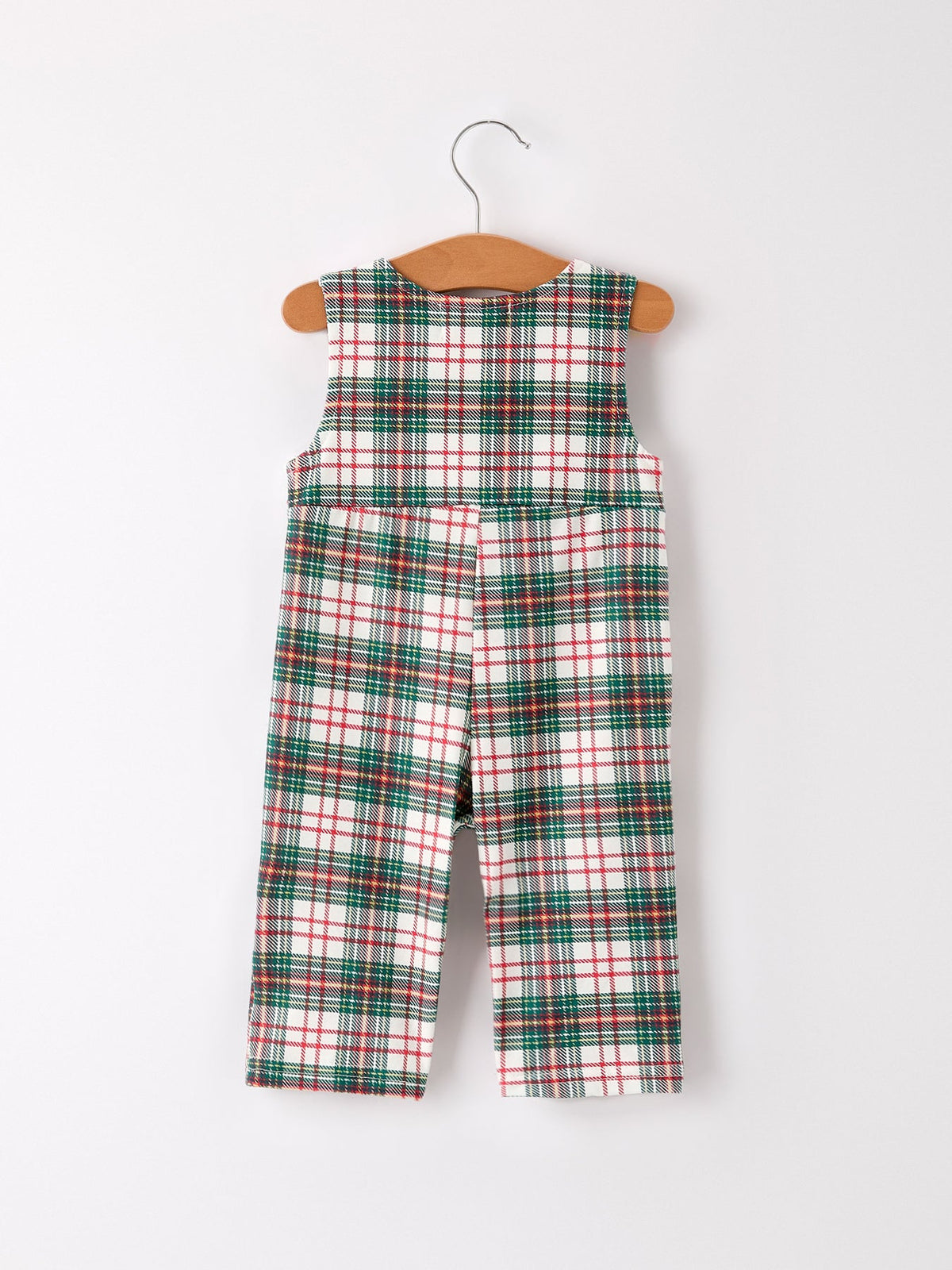 Rylee Faith Designs - Christmas Jonjon Plaid Smocking Embroidered Boys Romper - alternate view 7