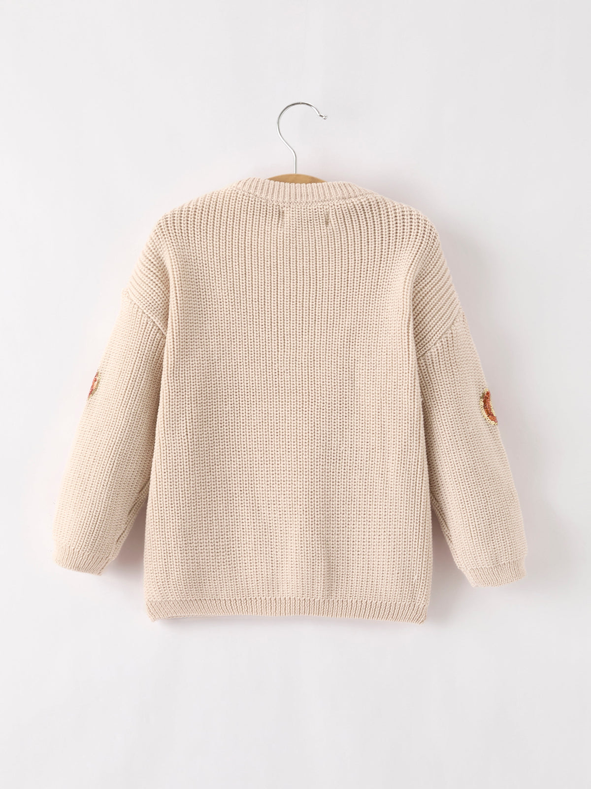 Rylee Faith Designs - Thanksgiving Pumpkin Sequin Sweater – Beige, Perfect for Fall - alternate view 6
