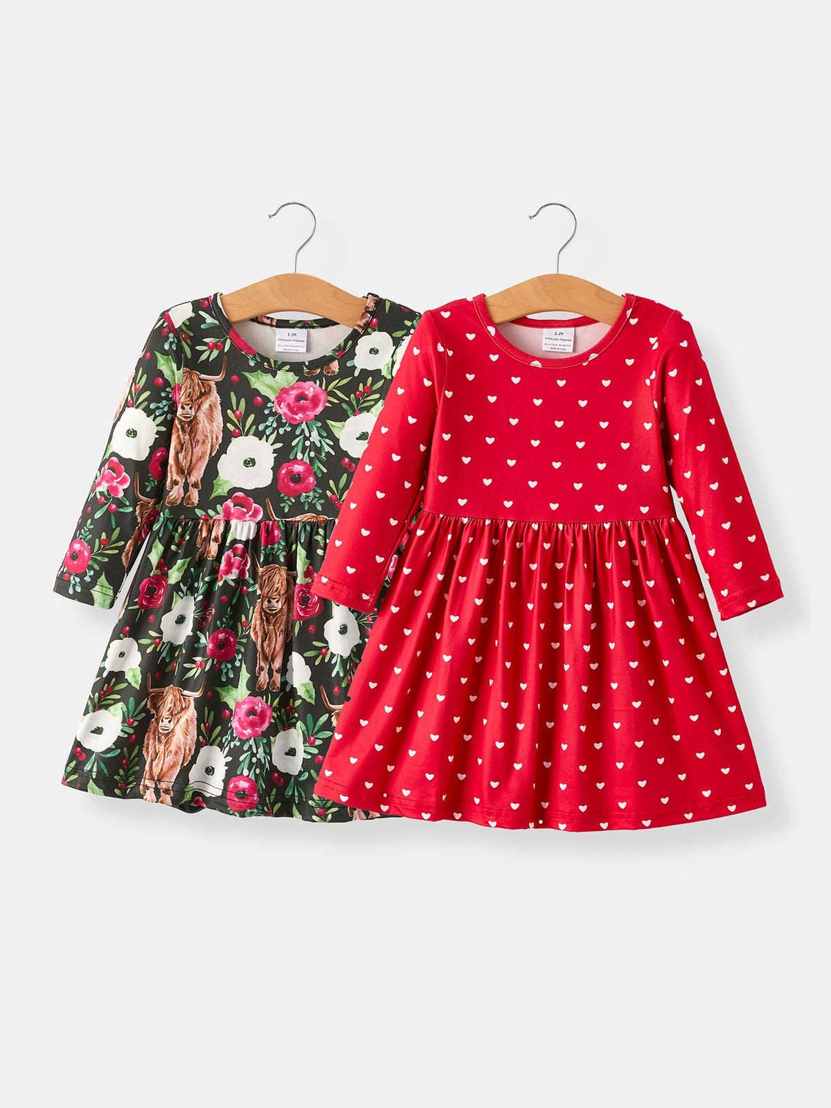 Rylee Faith Designs - Winter Christmas Print Girls Dress Set (2 Pieces)