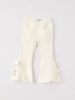Rylee Faith Designs - Charming White Denim Pants with Cute Bows
