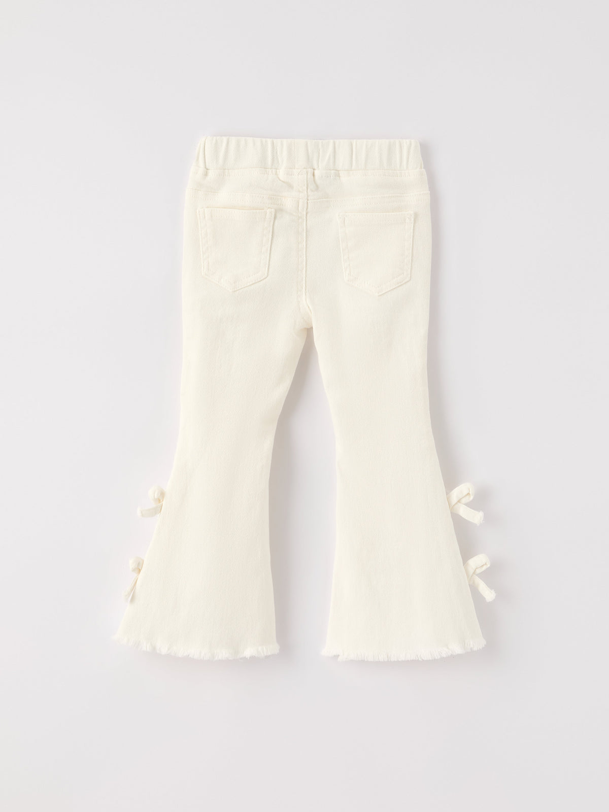 Rylee Faith Designs - Charming White Denim Pants with Cute Bows - alternate view 2