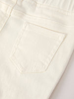 Rylee Faith Designs - Charming White Denim Pants with Cute Bows - alternate view 5