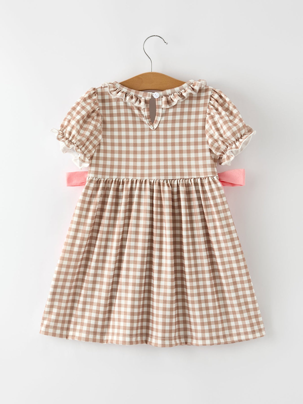 Rylee Faith Designs - Christmas Vintage-Style Plaid Dress with Embroidered Gingerbread and Bows - alternate view 8