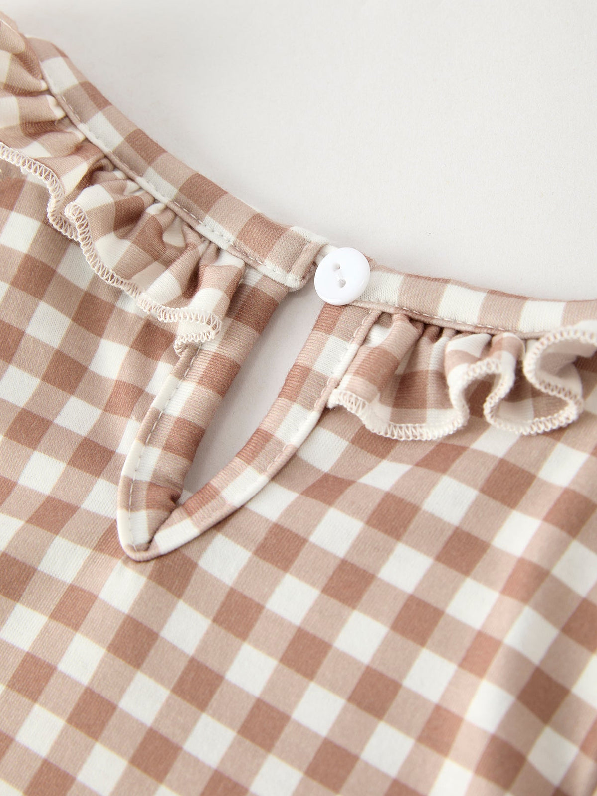 Rylee Faith Designs - Christmas Vintage-Style Plaid Dress with Embroidered Gingerbread and Bows - alternate view 11