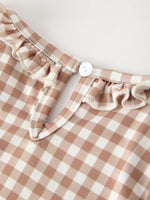 Rylee Faith Designs - Christmas Vintage-Style Plaid Dress with Embroidered Gingerbread and Bows - alternate view 11