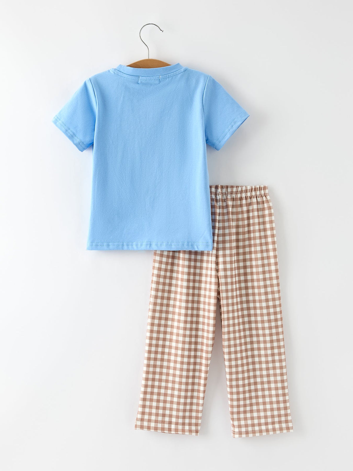 Rylee Faith Designs - Christmas Vintage-Style Embroidered Gingerbread Plaid Boys Set - alternate view 2
