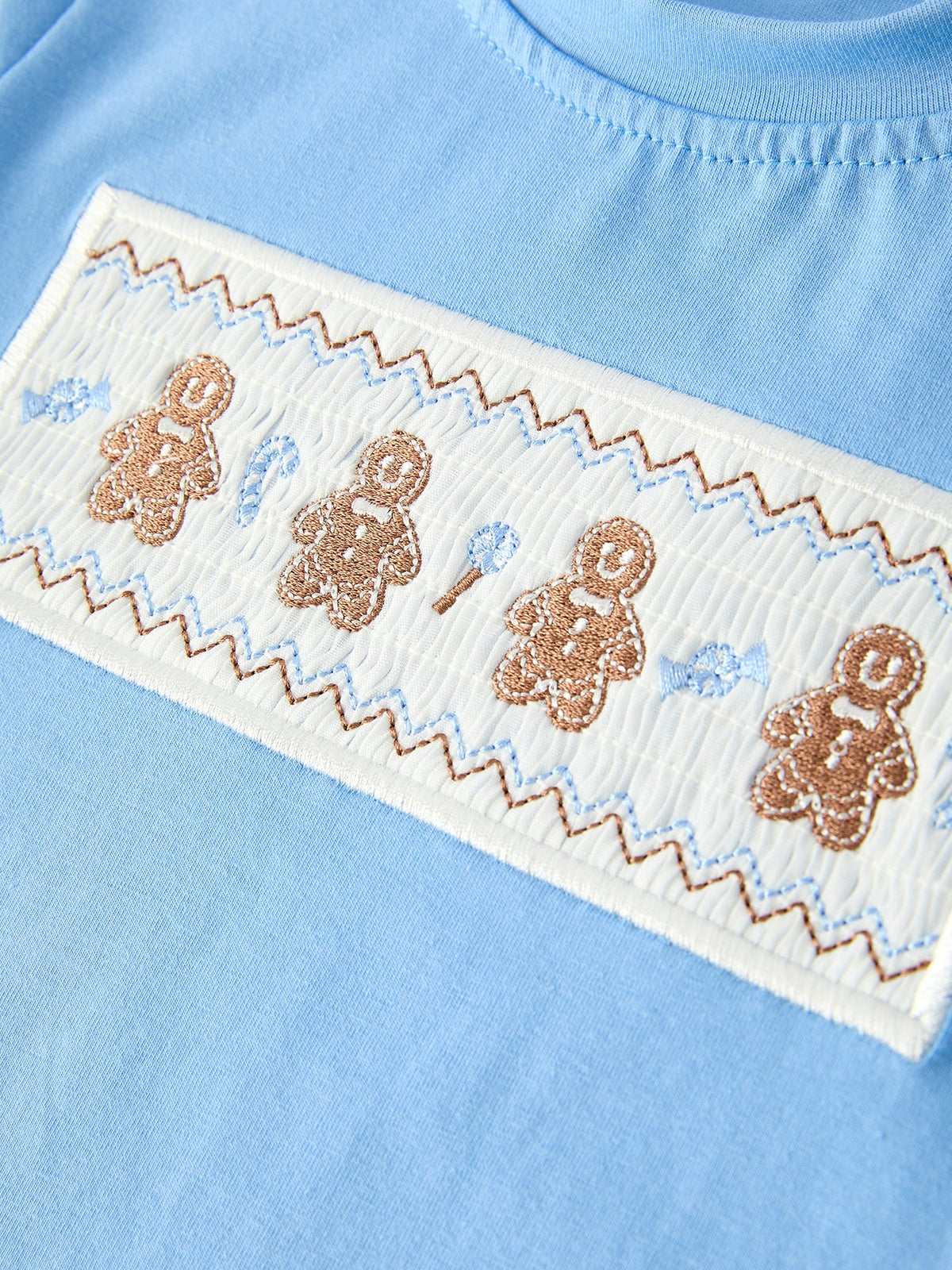 Rylee Faith Designs - Christmas Vintage-Style Embroidered Gingerbread Plaid Boys Set - alternate view 5