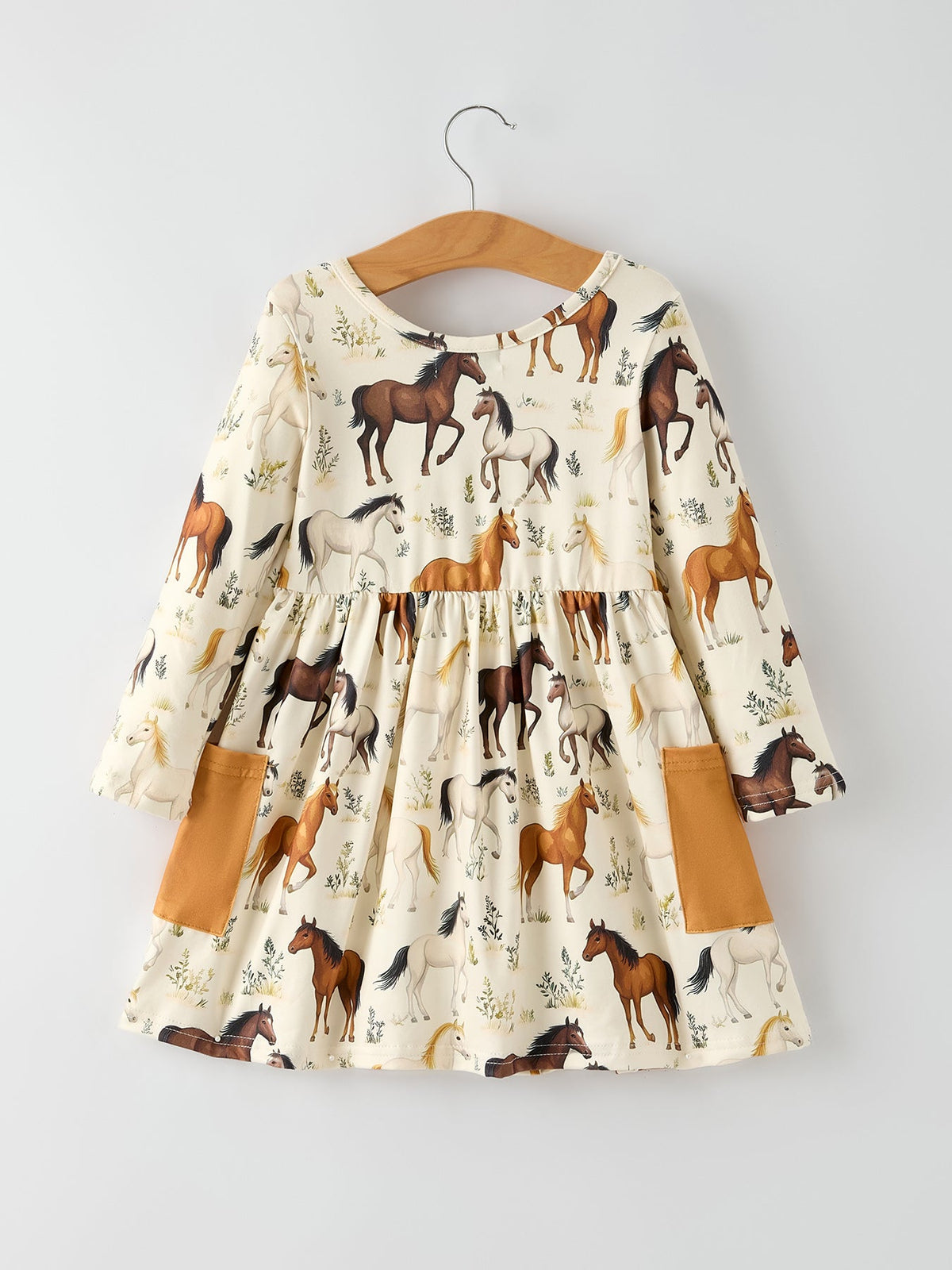 Rylee Faith Designs - Western Horse Print Long Sleeve Dress - alternate view 8