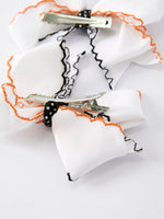 Rylee Faith Designs - Halloween Pumpkin Hair Bows: White Ribbon Design（2PCS） - alternate view 7
