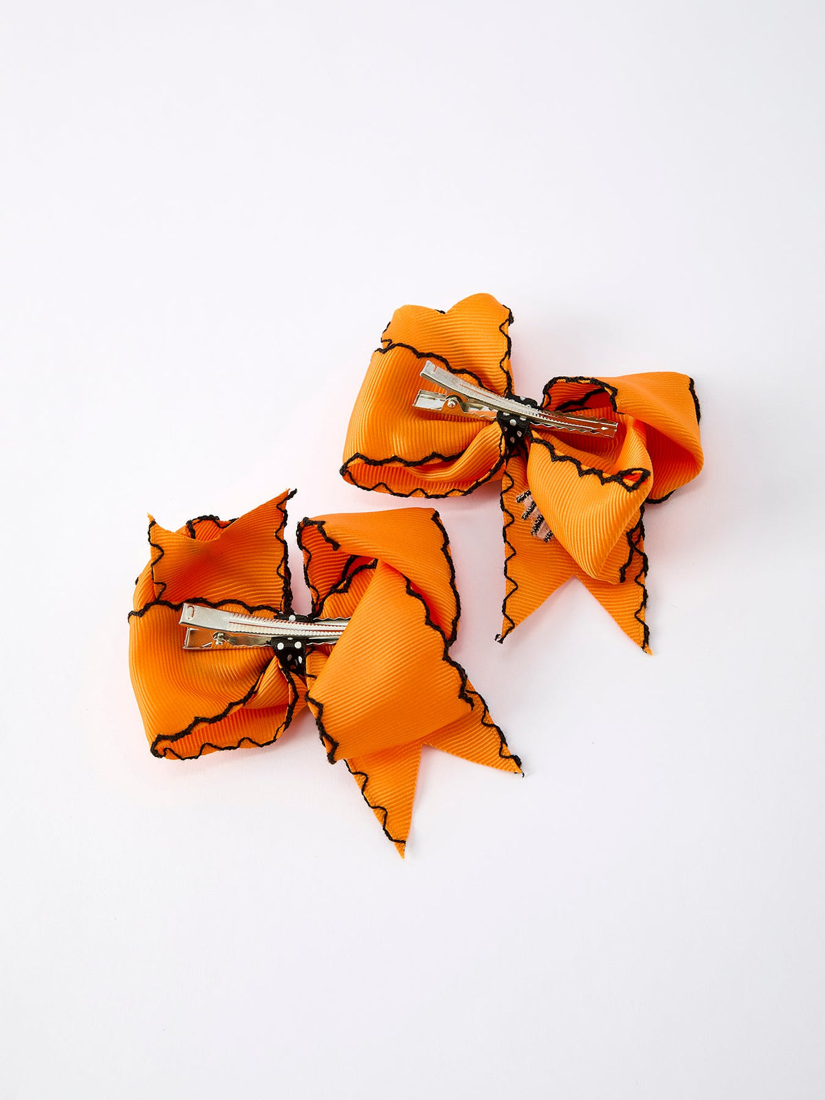 Rylee Faith Designs - Halloween Spider Hair Bows: Orange Ribbon Design (2PCS) - alternate view 4