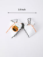 Rylee Faith Designs - Halloween Pumpkin Hair Bows: White Ribbon Design（2PCS） - alternate view 5
