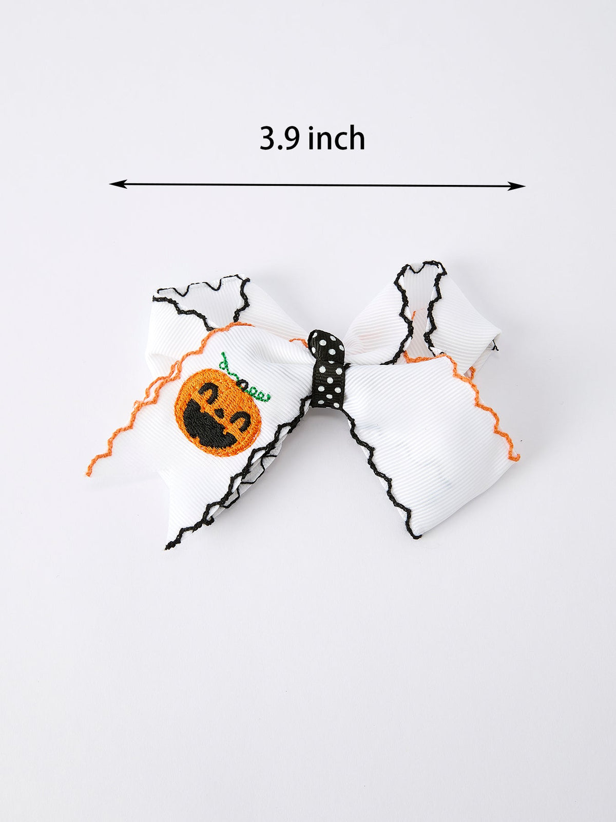 Rylee Faith Designs - Halloween Pumpkin Hair Bows: White Ribbon Design（2PCS） - alternate view 5