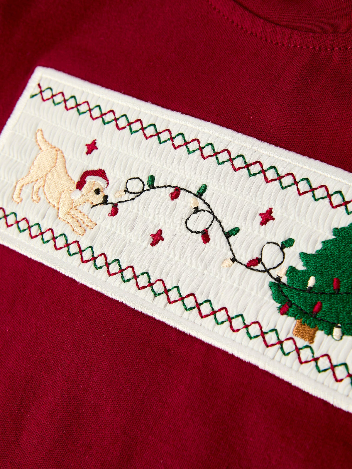 Rylee Faith Designs - Christmas Tree Dog Smocking Embroidered Plaid Boys Set - alternate view 11
