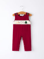 Rylee Faith Designs - Christmas Tree Dog Smocking Embroidered Baby Boys Romper - alternate view 7
