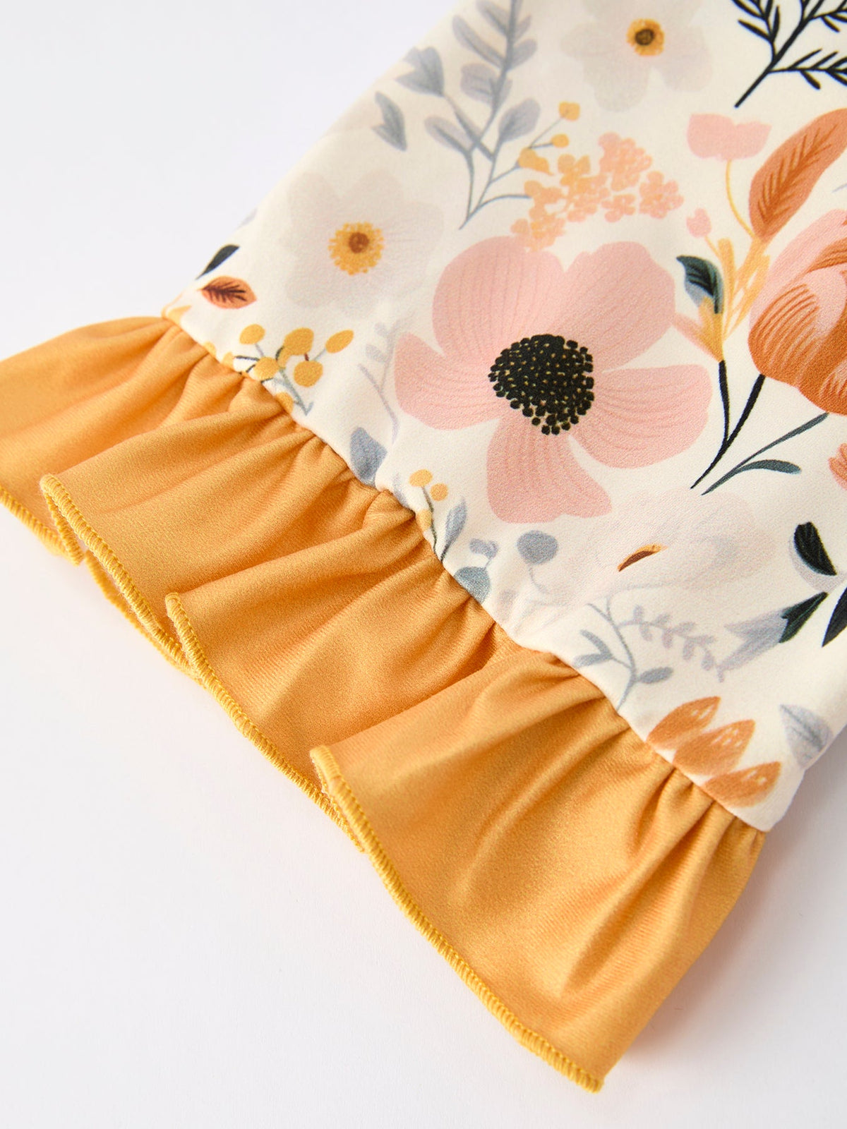 Rylee Faith Designs - Fall Floral Print Girls Pajamas Set with Ruffle Details - alternate view 3