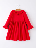 Rylee Faith Designs - Christmas Smocked Dress with Green Bow and Tree Embroidery - alternate view 8
