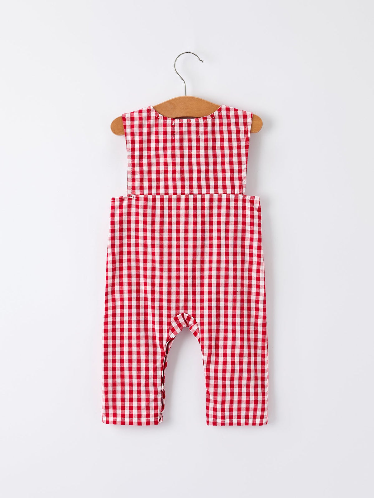 Rylee Faith Designs - Christmas Smocking Embroidered Christmas Tree Plaid Plaid Baby Boy Romper - alternate view 6