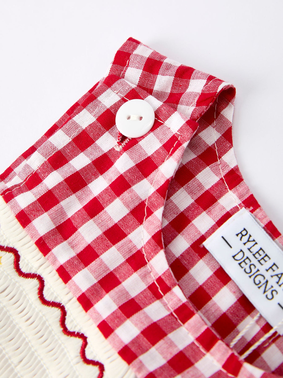 Rylee Faith Designs - Christmas Smocking Embroidered Christmas Tree Plaid Plaid Baby Boy Romper - alternate view 7