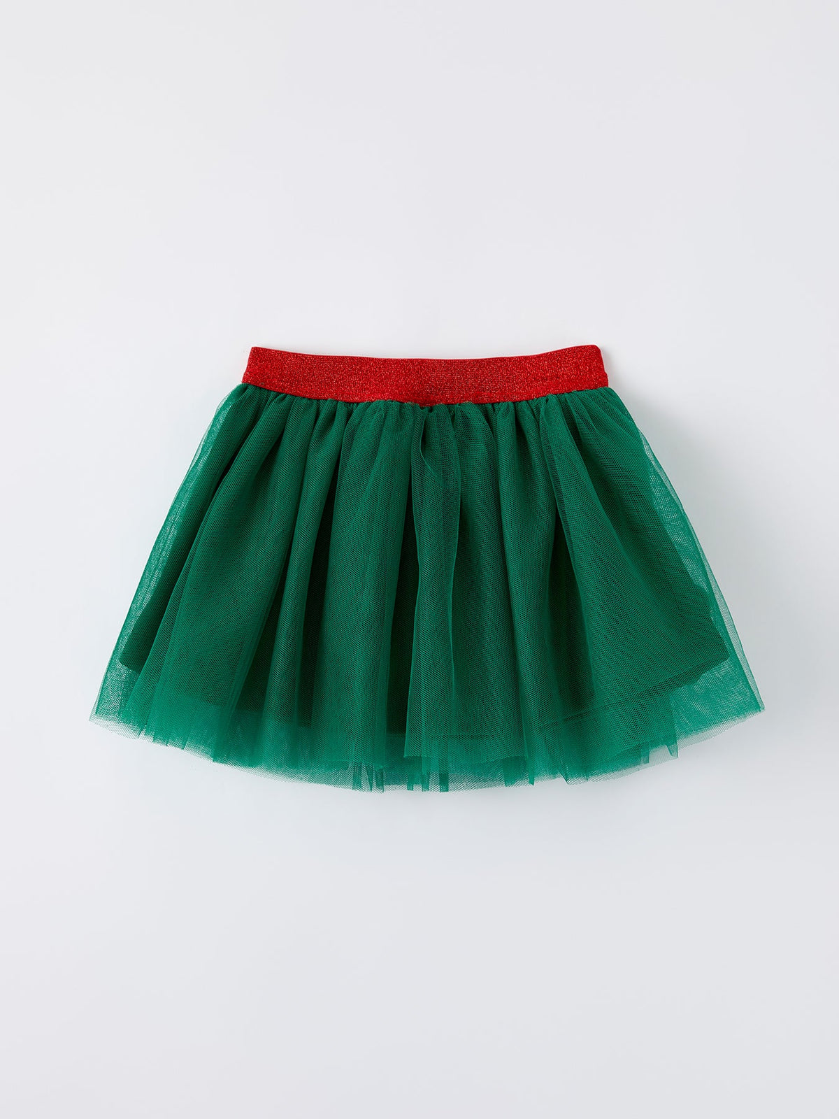 Rylee Faith Designs - Christmas Candy Cane Sequin Applique Green Tulle Skirt - alternate view 2