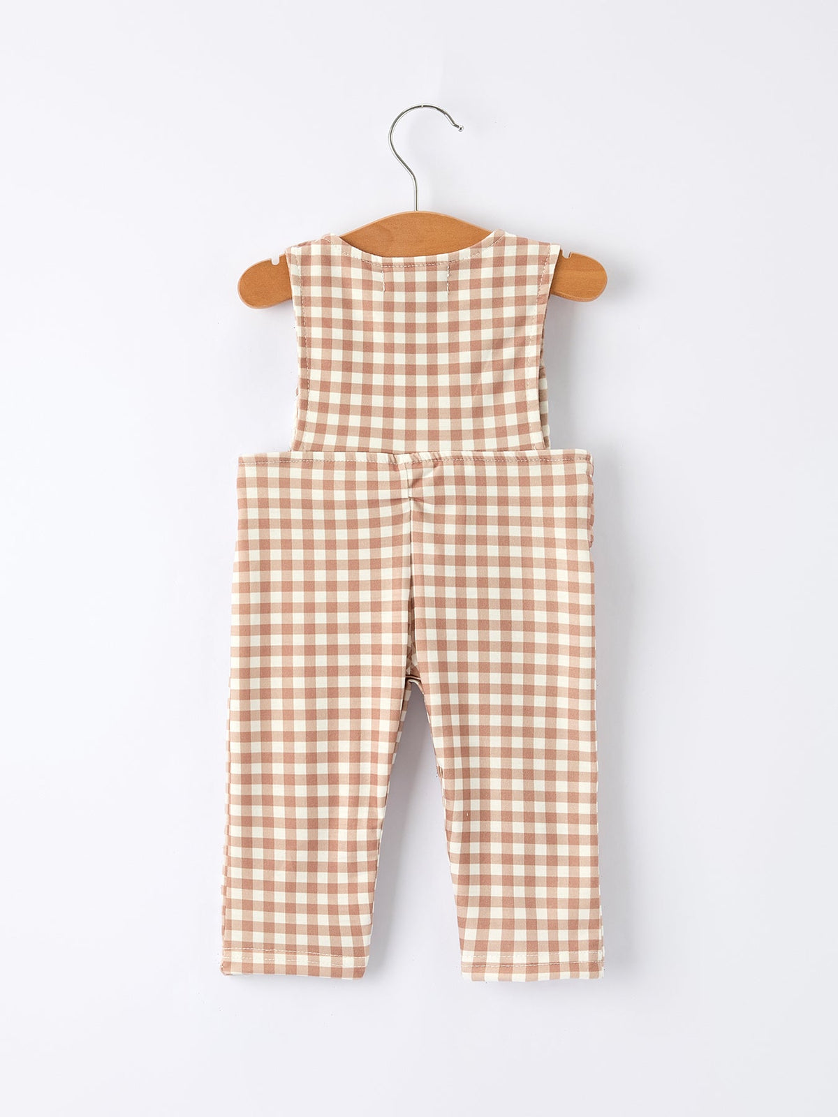 Rylee Faith Designs - Christmas Vintage-Style Plaid Embroidered Gingerbread and Bows Boy Romper - alternate view 7