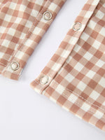 Rylee Faith Designs - Christmas Vintage-Style Plaid Embroidered Gingerbread and Bows Boy Romper - alternate view 10