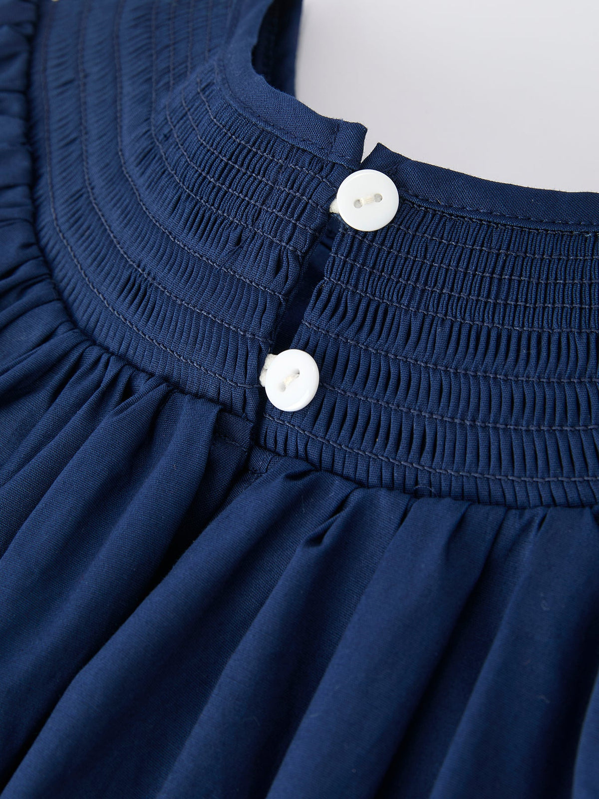Rylee Faith Designs - Christmas Navy Blue Nativity Smocking Embroidered Dress - alternate view 4