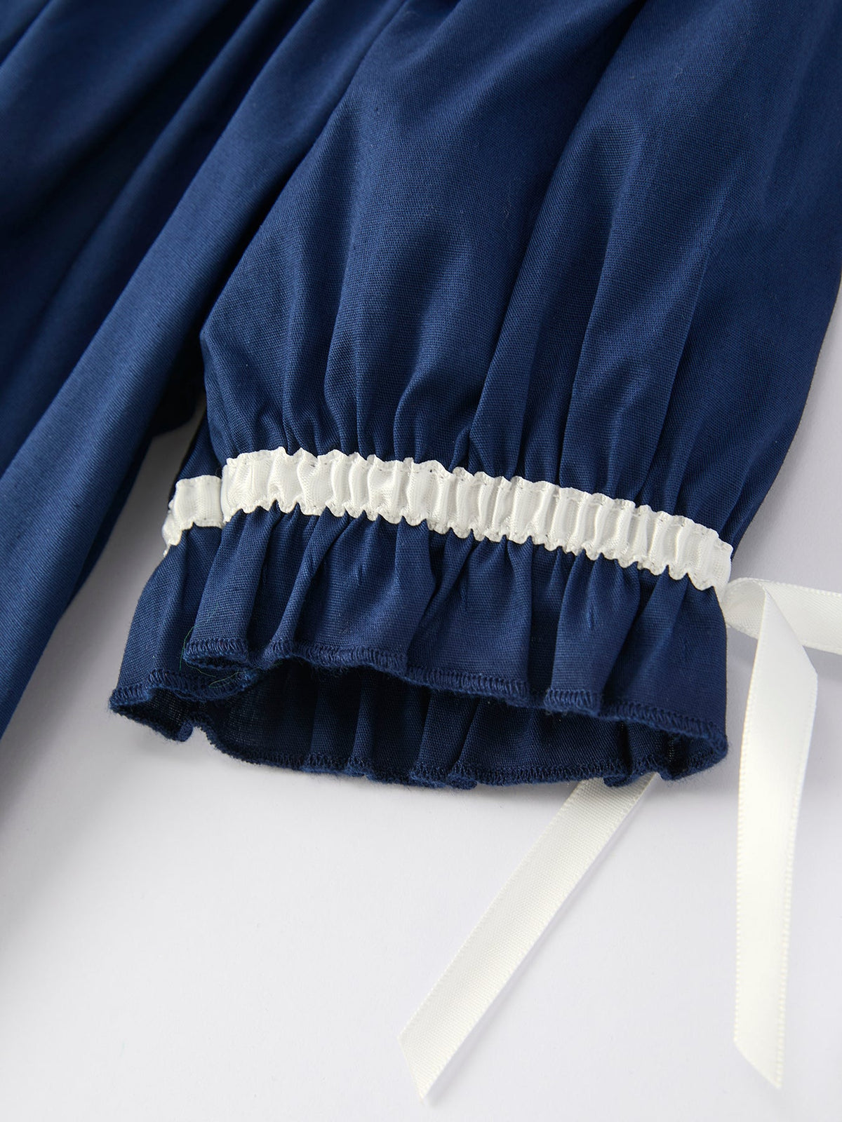 Rylee Faith Designs - Christmas Navy Blue Nativity Smocking Embroidered Dress - alternate view 5