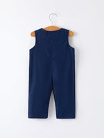 Rylee Faith Designs - Christmas Navy Blue Nativity Smocking Embroidered Baby Boy Romper - alternate view 2