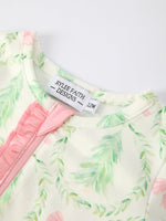 Rylee Faith Designs - Christmas Tree Wreath Print Long Sleeve Zip Baby Girls Romper - alternate view 7