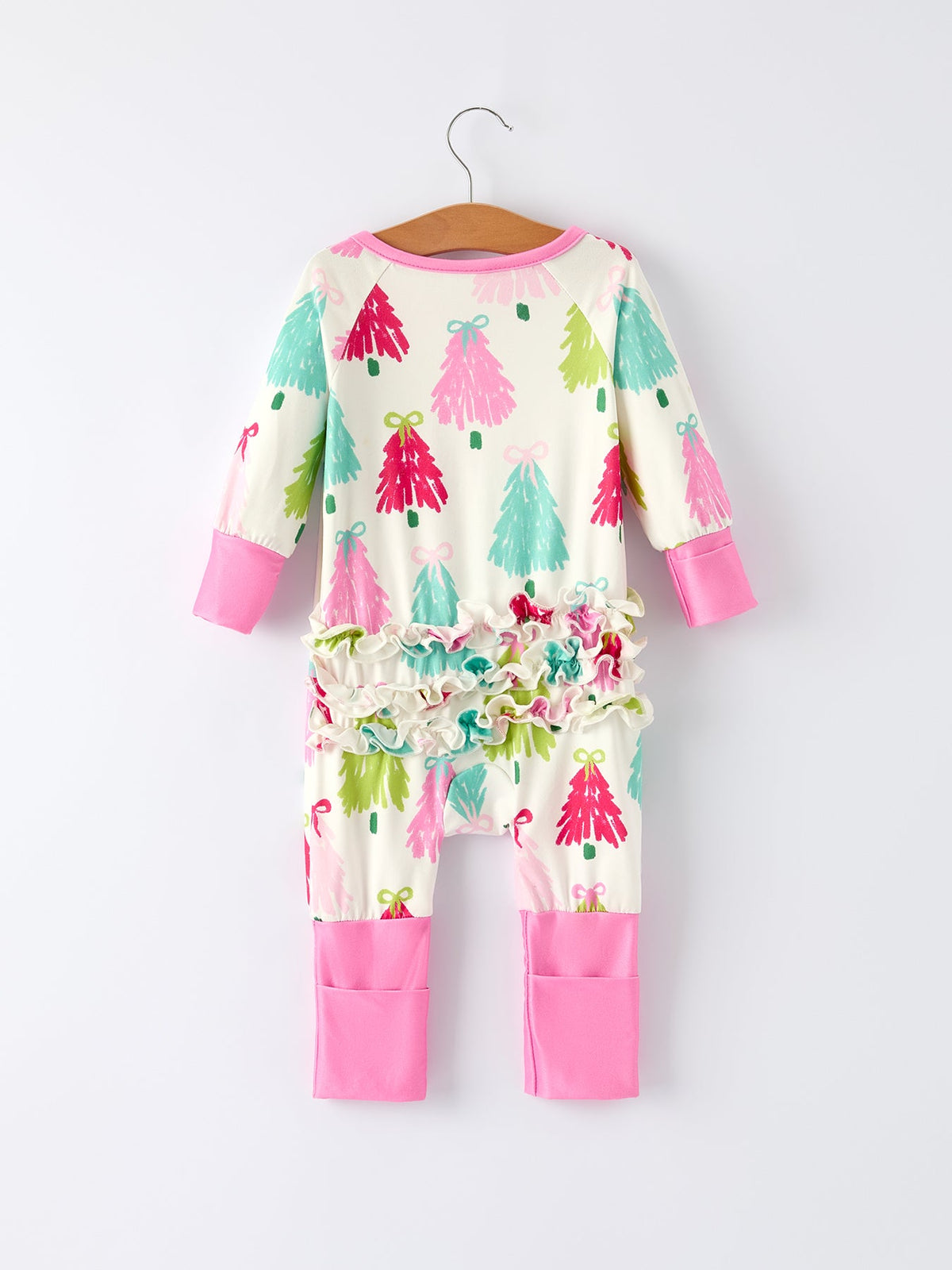 Rylee Faith Designs - Christmas tree Baby Girls Romper with Long Sleeves - alternate view 2