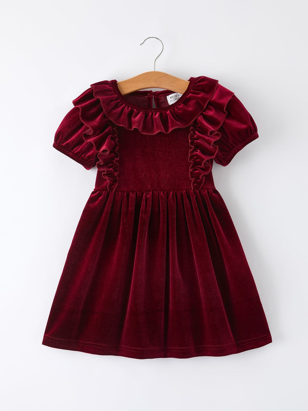 Rylee Faith Designs - Autumn Velvet Girls Dress-Multiple colors available - alternate view 3