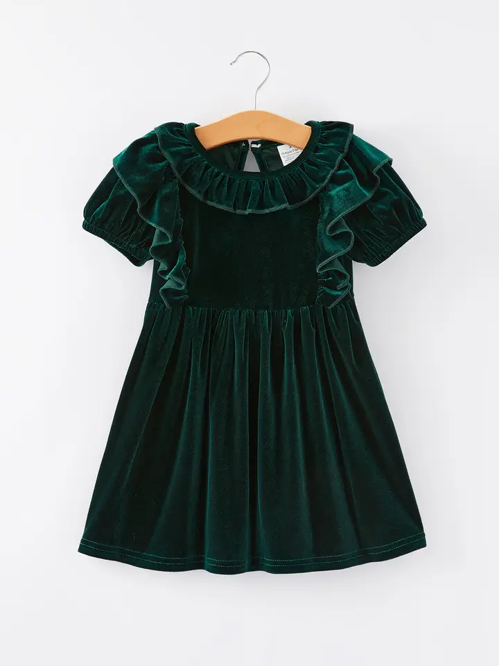 Rylee Faith Designs - Autumn Velvet Girls Dress-Multiple colors available - alternate view 2