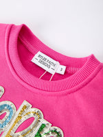 Rylee Faith Designs - Toddler Girls Christmas Outfit – Pink Merry Bright Top and Bell Pants - alternate view 3