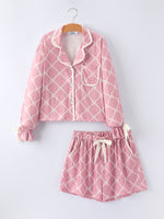 Rylee Faith Designs - Mommy & me Autumn Check Bow Girls Lapel Pajamas - alternate view 12