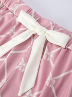 Rylee Faith Designs - Mommy & me Autumn Check Bow Girls Lapel Pajamas - alternate view 16