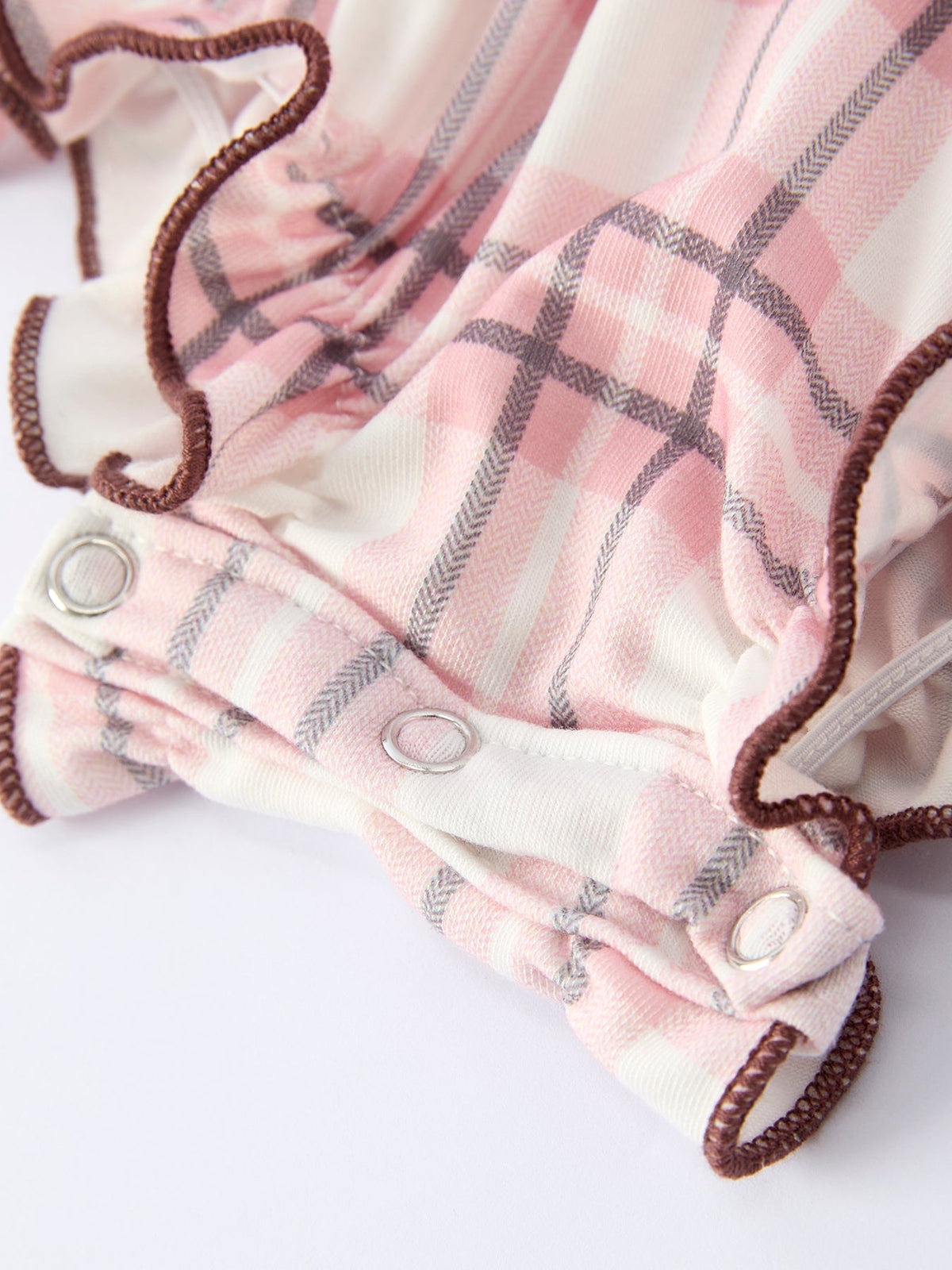 Rylee Faith Designs - Western Horse Embroidered Smocked Plaid Baby Girl Romper - alternate view 9