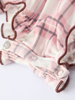 Rylee Faith Designs - Western Horse Embroidered Smocked Plaid Baby Girl Romper - alternate view 9