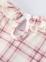 Rylee Faith Designs - Western Horse Embroidered Smocked Plaid Baby Girl Romper - alternate view 10