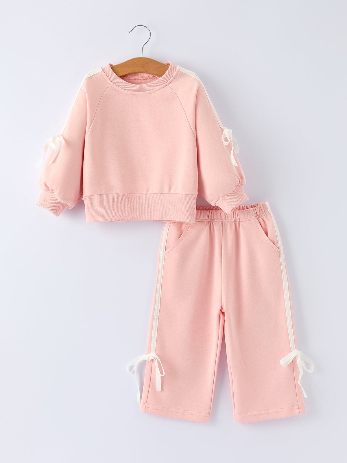 Rylee Faith Designs - Girls Bow Trim Sweatshirt and Pants Set - alternate view 8