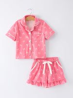 Rylee Faith Designs - Mommy & Me Bow Print Ruffle Pajama Set - alternate view 3