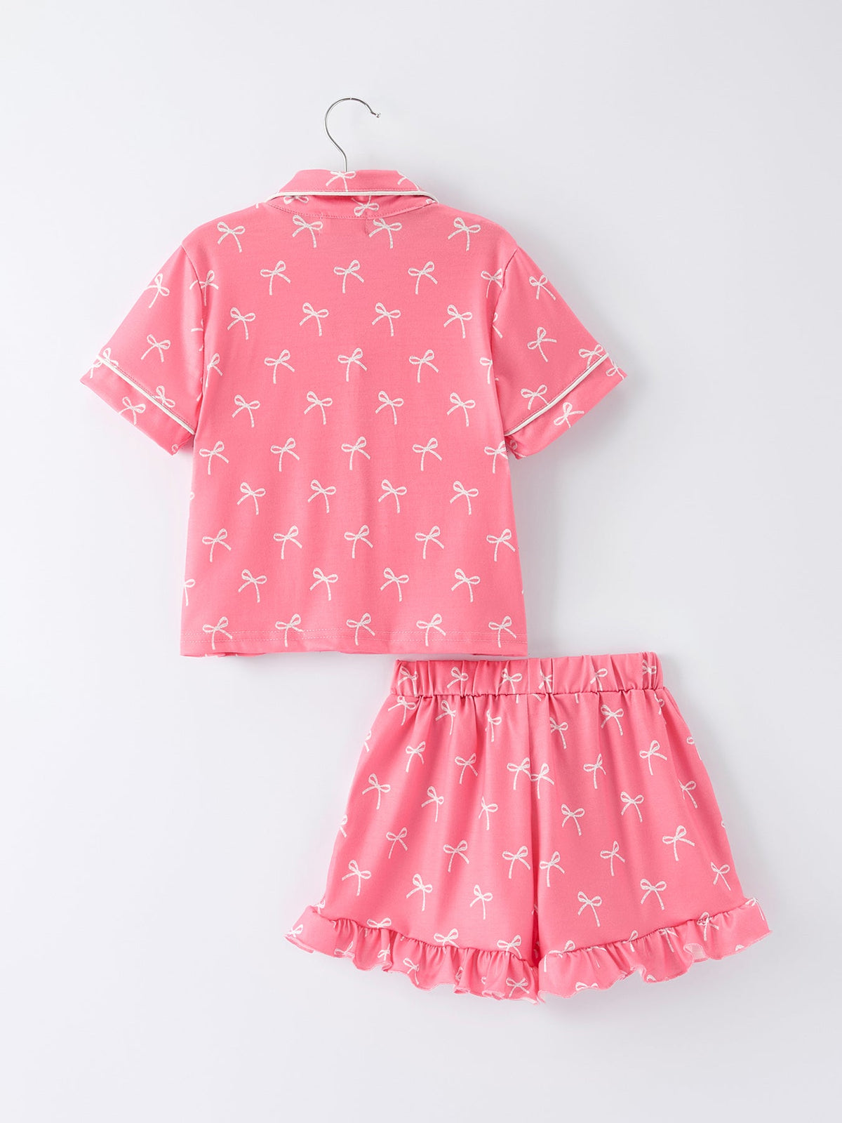 Rylee Faith Designs - Mommy & Me Bow Print Ruffle Pajama Set - alternate view 4