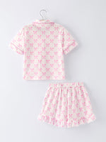 Rylee Faith Designs - Mommy & Me Pink Bow Print Ruffle Pajama Set - alternate view 4