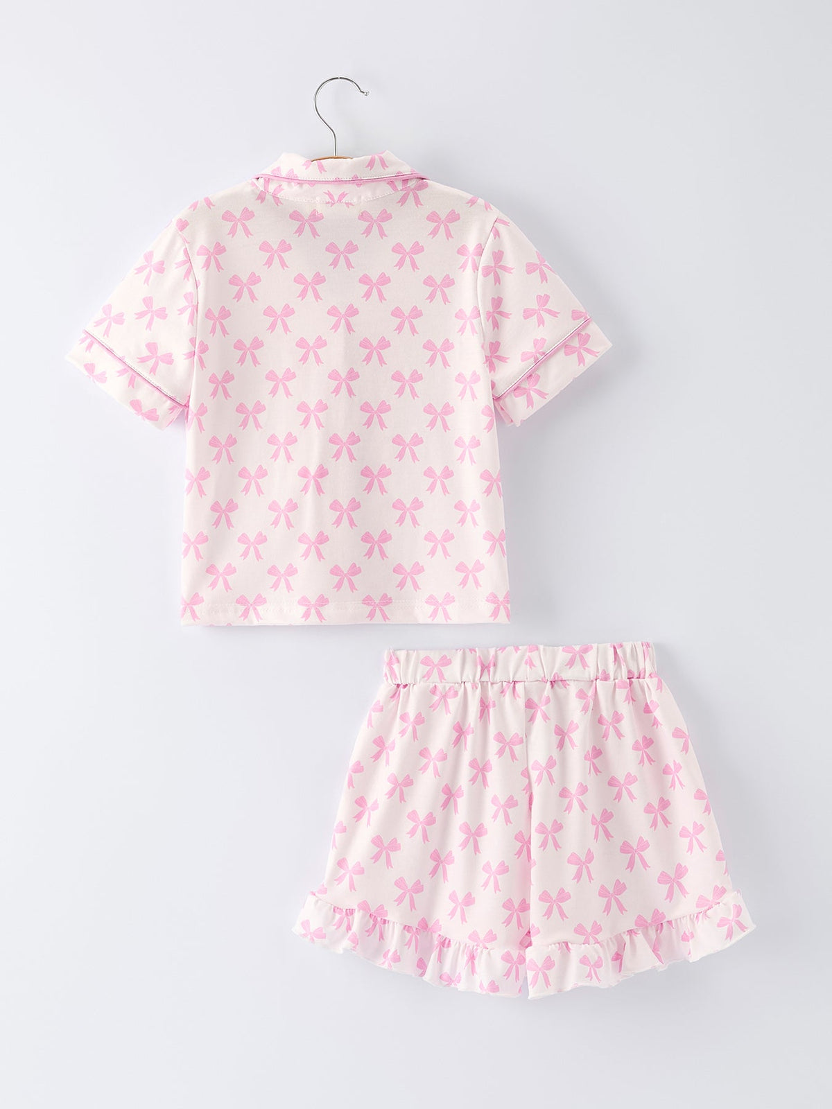 Rylee Faith Designs - Mommy & Me Pink Bow Print Ruffle Pajama Set - alternate view 4
