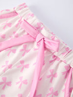 Rylee Faith Designs - Mommy & Me Pink Bow Print Ruffle Pajama Set - alternate view 5