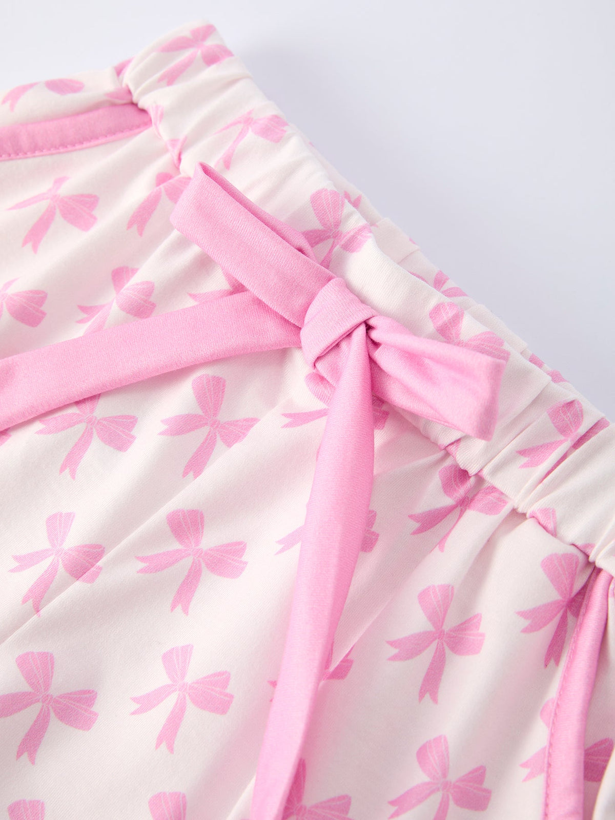 Rylee Faith Designs - Mommy & Me Pink Bow Print Ruffle Pajama Set - alternate view 5