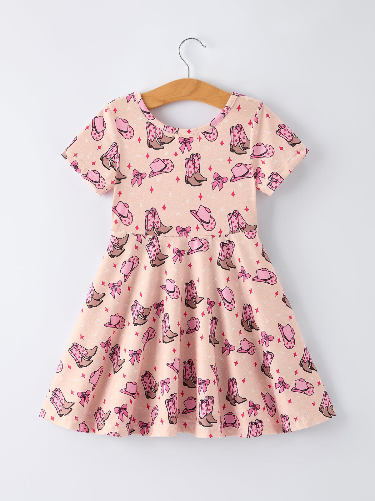 Rylee Faith Designs - Western Print Girl Short Sleeve Dress - alternate view 2