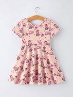 Rylee Faith Designs - Western Print Girl Short Sleeve Dress - alternate view 2