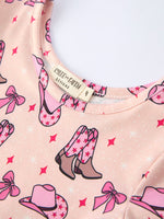 Rylee Faith Designs - Western Print Girl Short Sleeve Dress - alternate view 3