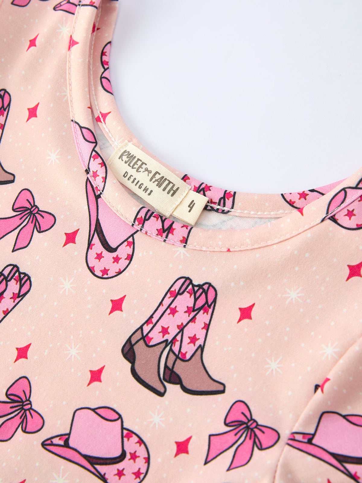 Rylee Faith Designs - Western Print Girl Short Sleeve Dress - alternate view 3